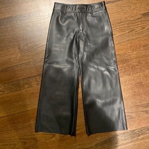 Faux leather wide leg pants